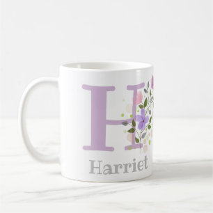 Taza De Café Letra monograma H y nombre cristiano