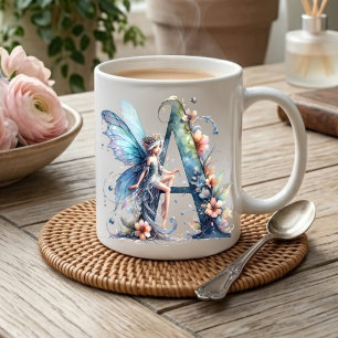 Taza De Café Letra Monograma Hada A