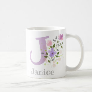 Taza De Café Letra Monograma J y Nombre Cristiano