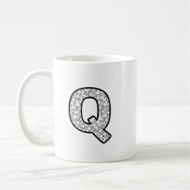 Taza De Café Letra Monograma Real Q - Arte de Lujo Minimalista 