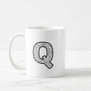Taza De Café Letra Monograma Real Q - Arte de Lujo Minimalista