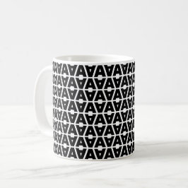 Taza De Café Letra negrita A Alfabeto de patrón