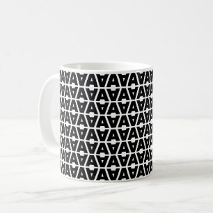 Taza De Café Letra negrita A Alfabeto de patrón