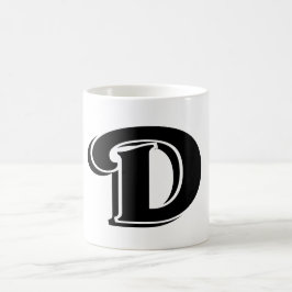 Taza De Café Letra negrita moderna D Monograma simple
