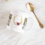 Taza De Café Letra O de flor de oro moderna | Dos monografías f<br><div class="desc">Letra O de flor de oro moderna | Dos monografías fotográficas</div>