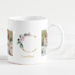 Taza De Café Letra oro moderna C flor | Dos monografías fotográ<br><div class="desc">Letra oro moderna C flor | Dos monografías fotográficas</div>