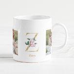 Taza De Café Letra oro moderna Z flor | Dos monografías fotográ<br><div class="desc">Letra oro moderna Z flor | Dos monografías fotográficas</div>