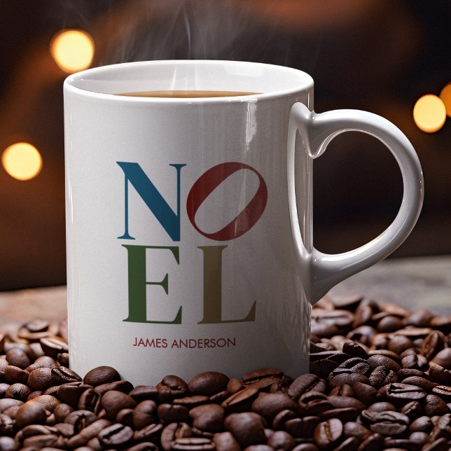 Taza De Café Letra pop NOEL vacaciones inspiradas en el arte (Subido por el creador)