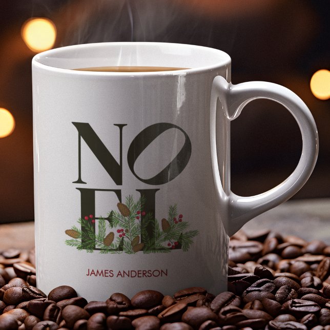 Taza De Café Letra pop NOEL vacaciones inspiradas en el arte (Subido por el creador)