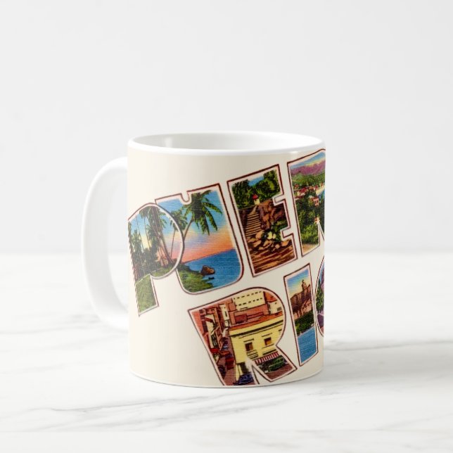 Taza De Café Letra puertorriqueña grande (Anverso izquierdo)