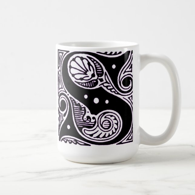 Taza De Café Letra púrpura mayúscula 'S' - Mug (Derecha)