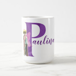 Taza De Café Letra púrpura shimmer ilustrada P