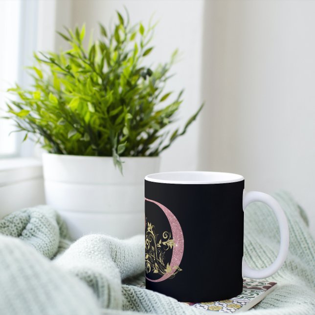 Taza De Café Letra Purpurina rosa brillante D (Subido por el creador)