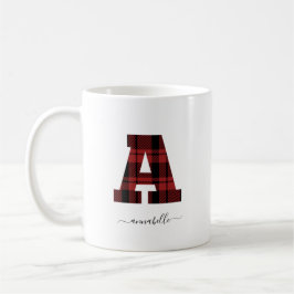 Taza De Café Letra roja y negra del monograma "A"