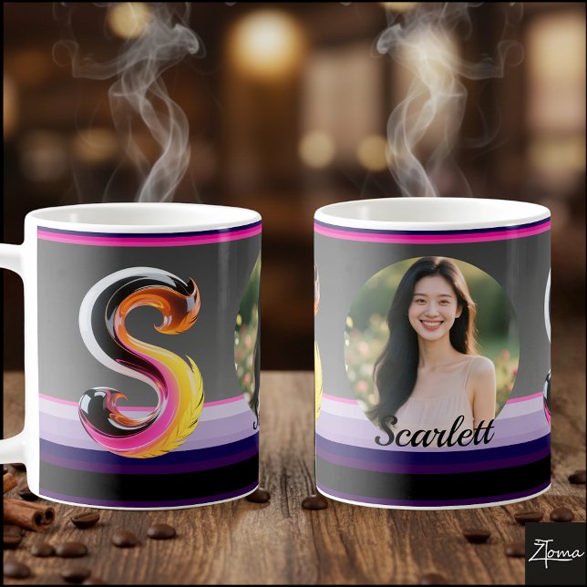 Taza De Café Letra S de pluma neón fluida abstracta (This is a sample design. There are several models to choose from, with the name and color changed.
)