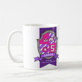 Taza De Café Letra Sarah S escudo nombre unicornio rosa signifi
