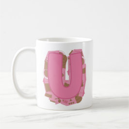 Taza de café letra U: inicial monograma