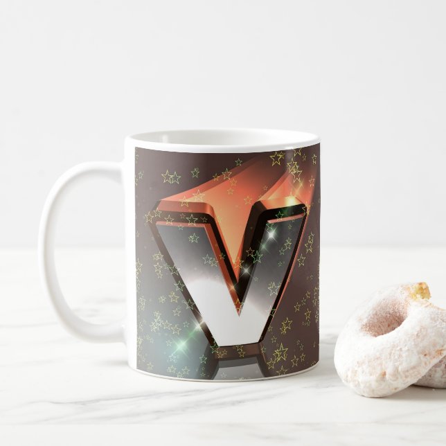 Taza De Café Letra V Mug (Con donut)
