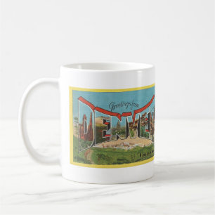 Taza De Café letra vintage grande DENVER, postal COLORADO