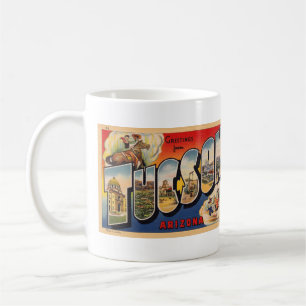 Taza De Café letra vintage grande TUCSON, postal AZ