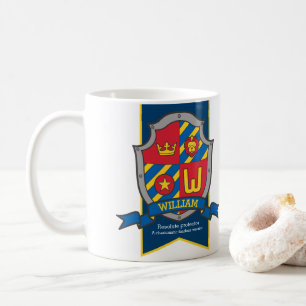 Taza De Café Letra William W nombre del león del caballero que 