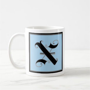 Taza De Café Letra X mayúscula caligráfica