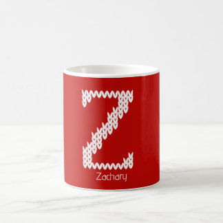 Taza De Café Letra Z del alfabeto tejido acogedor