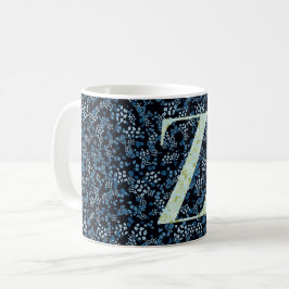 Taza De Café Letra Z libertad azul y verde