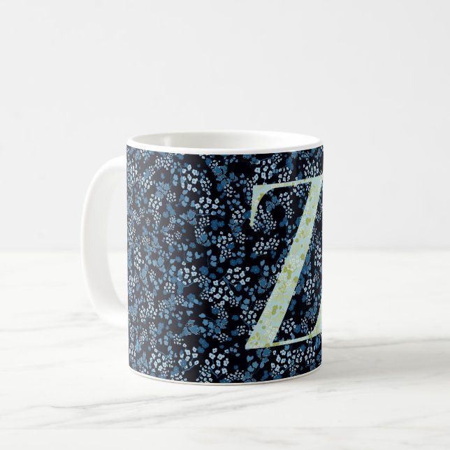 Taza De Café Letra Z libertad azul y verde (Anverso izquierdo)