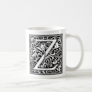 Taza De Café Letra Z Monograma medieval Art Nouveau