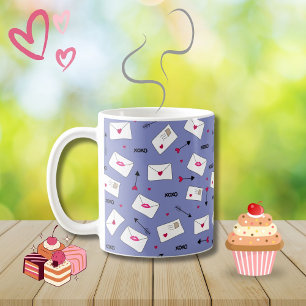 Taza De Café Letras de amor, flechas de corazón y xoxo