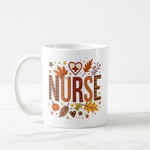 Taza De Café Letras de burbuja retro de enfermería personalizad