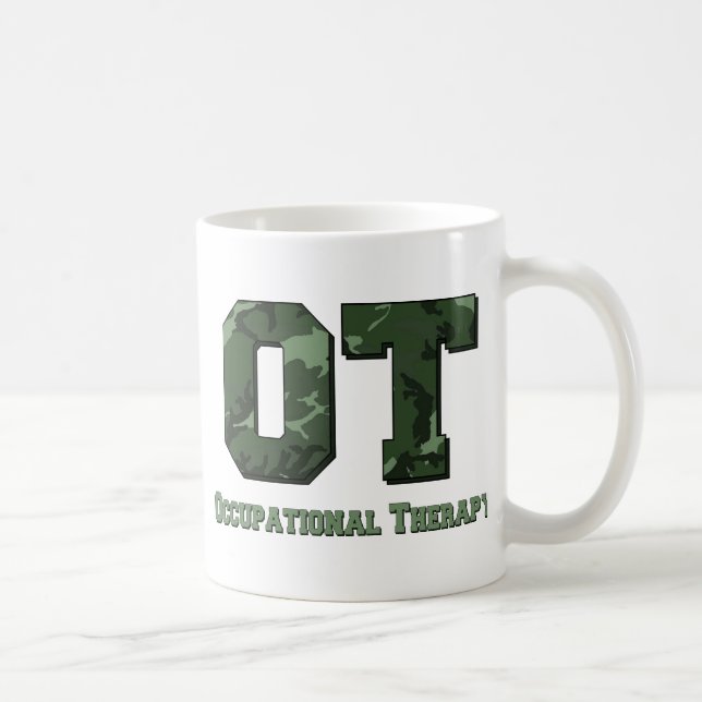 Taza De Café letras de camo verde oscuro (Derecha)