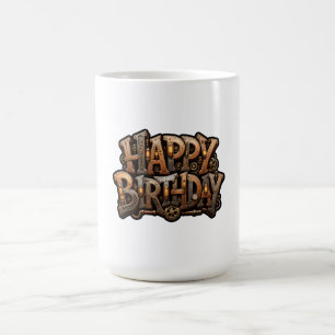 Taza De Café Letras de feliz cumpleaños steampunk