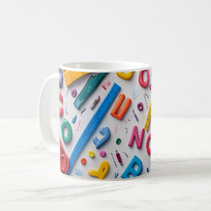 Taza De Café Letras de plástico dispuestas artísticamente sobre