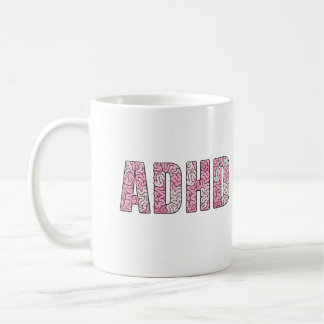 Taza De Café Letras del cerebro ADHD - Arte textual de anatomía