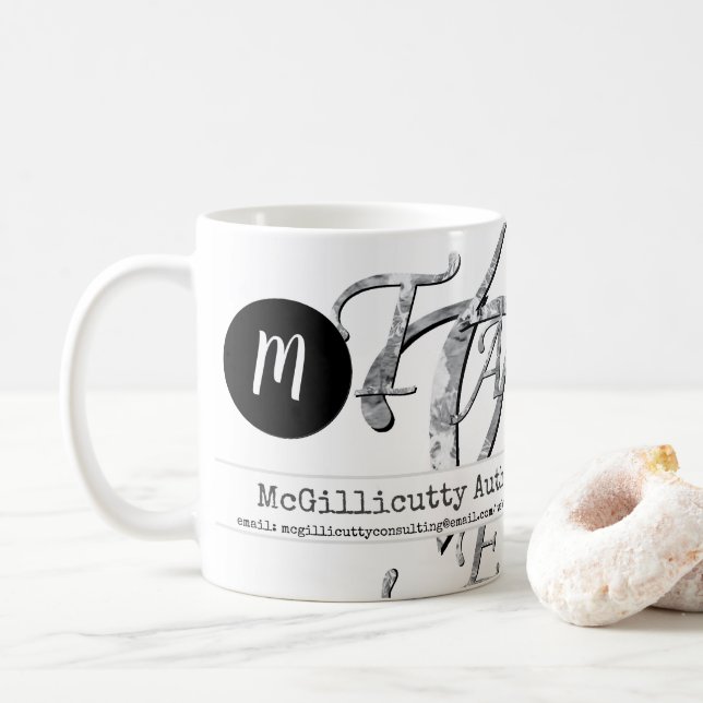 Taza De Café Letras elegantes para Personalizado de negocios (Con donut)