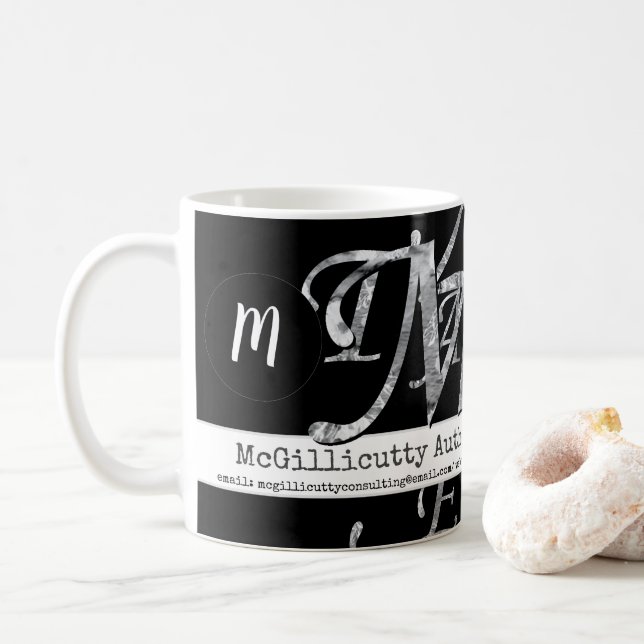 Taza De Café Letras elegantes para Personalizado de negocios ne (Con donut)