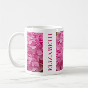 Taza De Café Letras florales de "Elizabeth" Primavera Rosa Hydr
