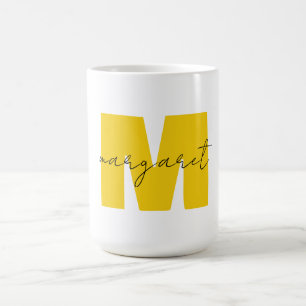 Taza De Café Letras Iniciales de Monograma Personalizadas Nombr