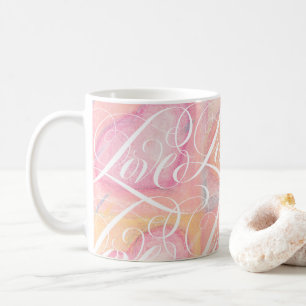 Taza De Café Letras románticas de amor rosado El día de San Val