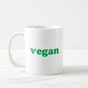 Taza De Café Letras verdes "veganas", fondo blanco