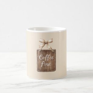 Taza De Café Letrero de Arco de Café Primero