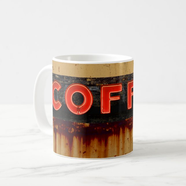 Taza De Café Letrero de Café Neón Rústico (Anverso izquierdo)