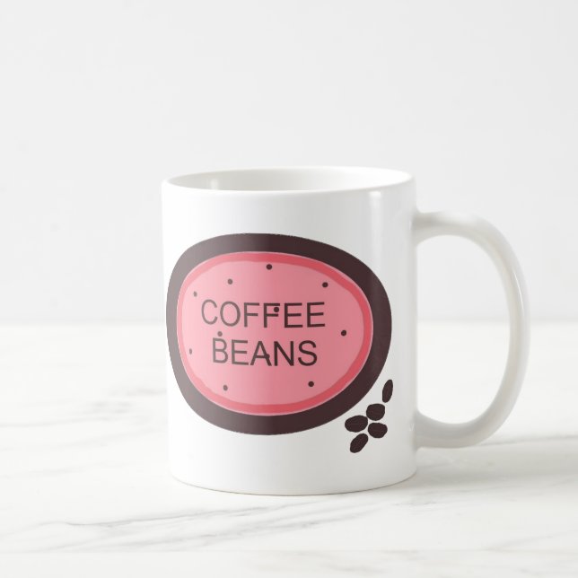 Taza De Café Letrero de Granos de Café (Derecha)