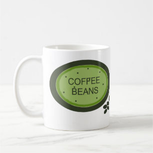 Taza De Café Letrero de Granos de Café