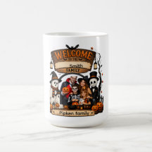 Letrero de Halloween personalizado para familia co