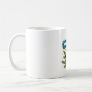 Taza De Café Letrero del Polo Norte Arte Navideño Vintage