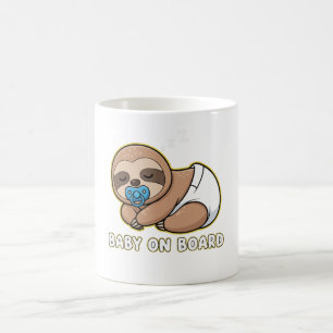 Taza De Café Letrero para Auto de Bebé Perezoso Dormido Adorabl