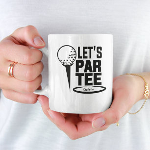 Taza De Café Lets Par Tee Golf Funny Personalizado